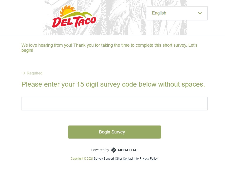 Take Survey at survey.deltaco.com